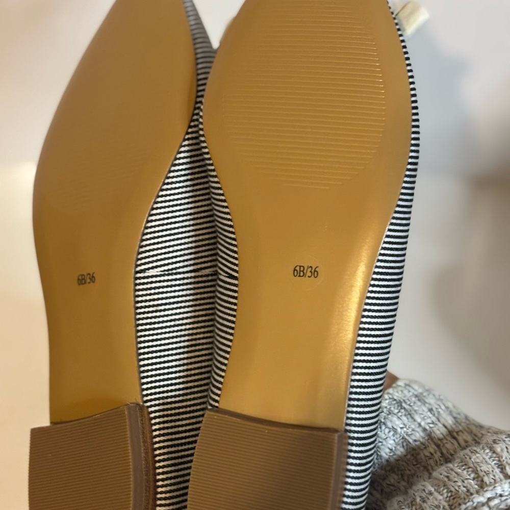 Sole Society Striped Flats with Yellow Accents - Picture 5 of 8